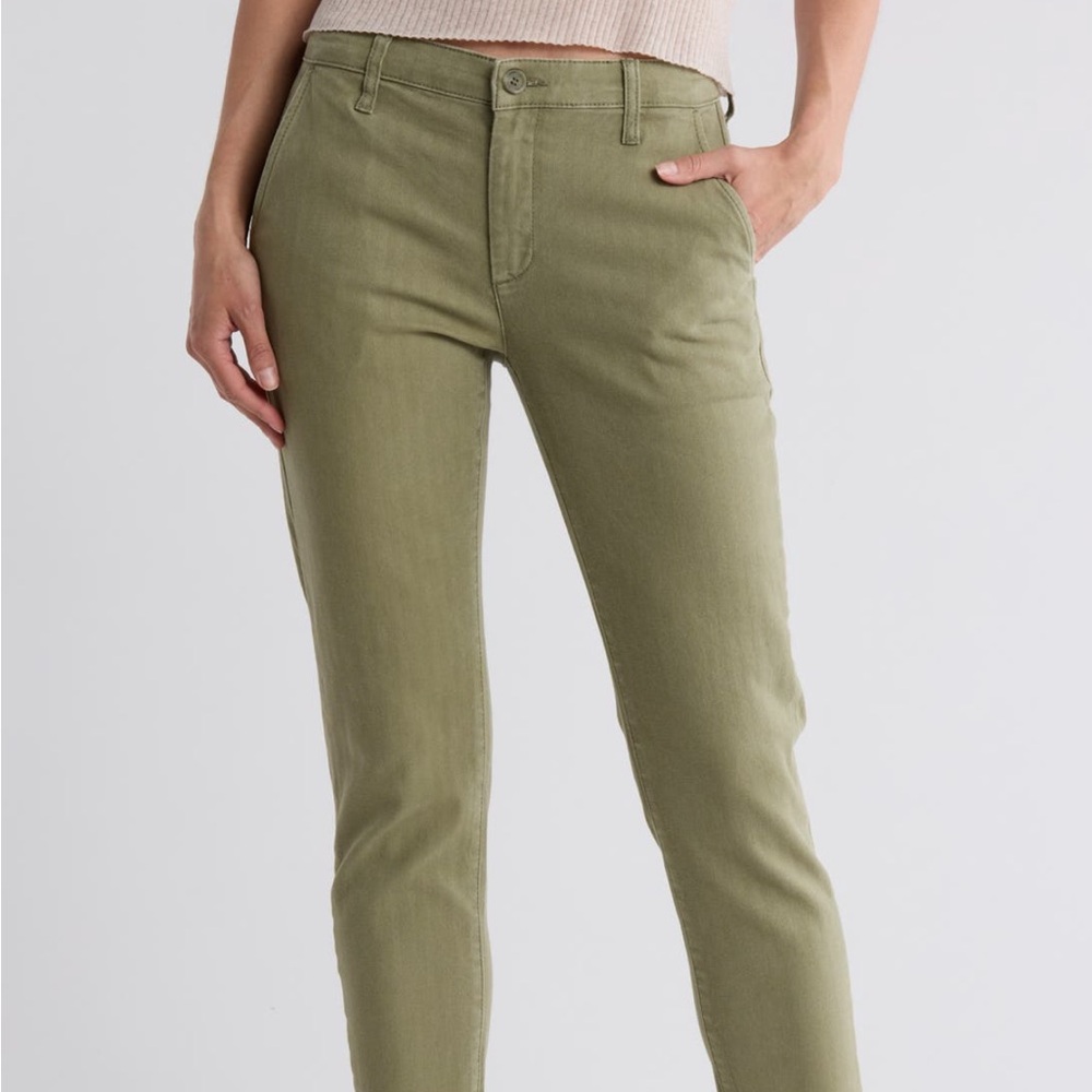 NWT AG Caden Crop Twill Pants Sulfur Cavalry Sage Size 25